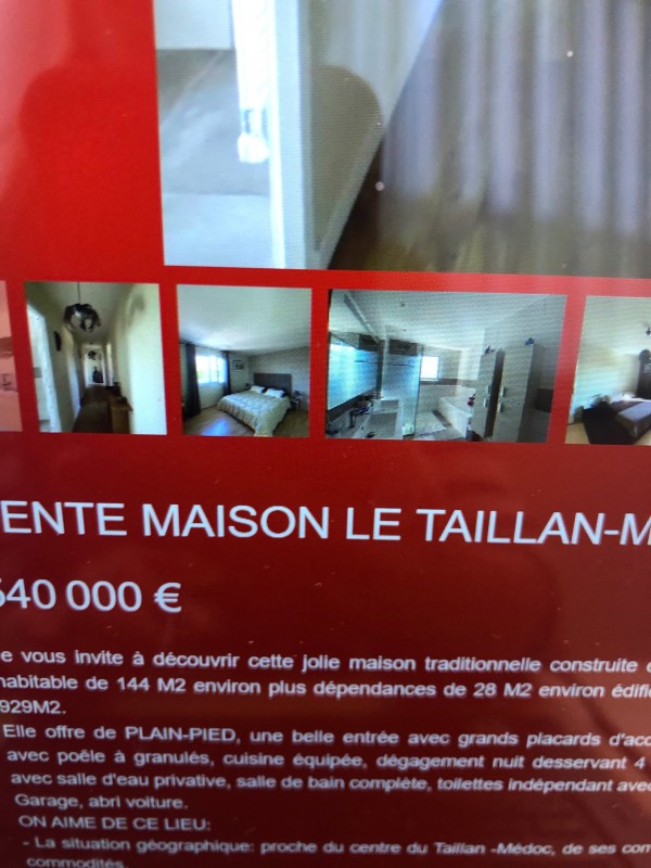 Acheter une belle maison de plein pied avec jardin et terrasse au Taillan-Médoc près de Bordeaux