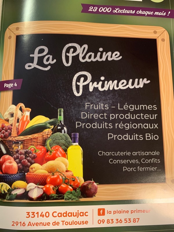 Trouver un magasin de primeur fruits légumes à Cadaujac